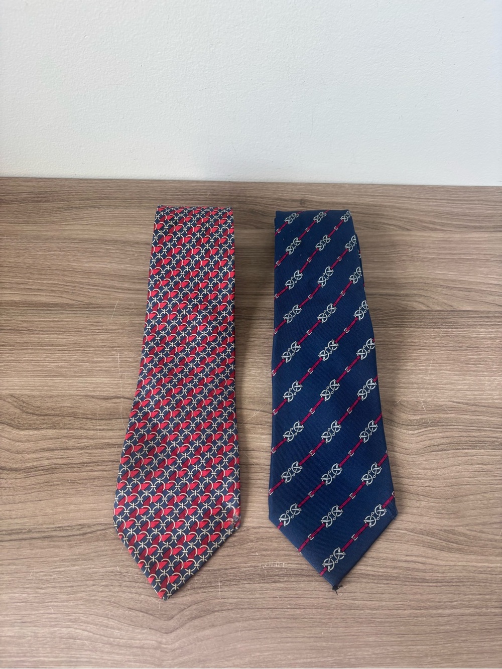 Hermes Tie 100% Silk *VINTAGE* Authentic Lot of 2 -7112 FA / 7211 UA